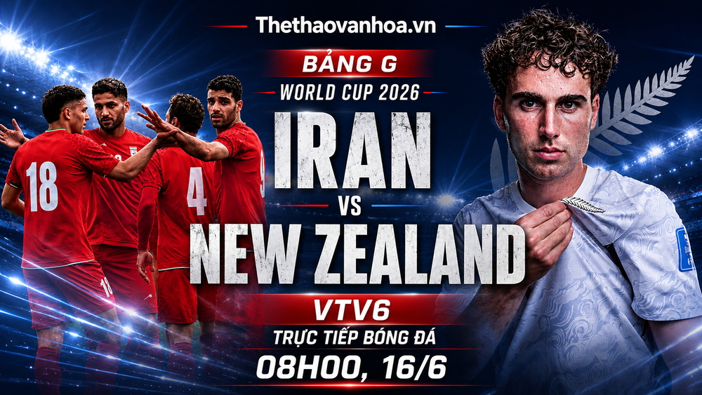 VTV6 trực tiếp bóng đá Iran vs New Zealand 08h00 hôm nay, bảng G World Cup 2026  - Ảnh 1.