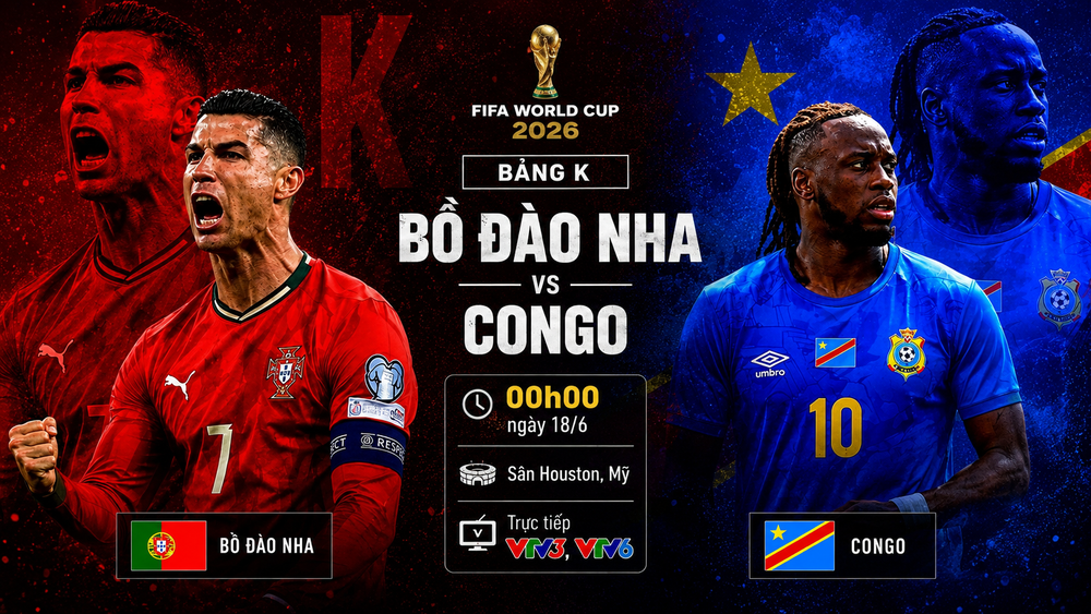 Nhận định Bồ Đào Nha vs Congo 00h00 ngày 18/6, bảng K World Cup 2026: Ronaldo khai hoả - Ảnh 1. Nhận định Bồ Đào Nha vs Congo 00h00 ngày 18/6, bảng K World Cup 2026: Ronaldo khai hoả - Ảnh 1.