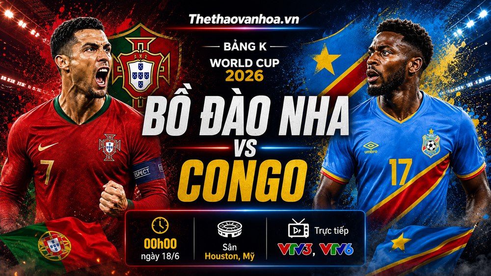 Lịch sử đối đầu Bồ Đào Nha vs Congo (bảng K World Cup 2026): Lần đầu tiên của Ronaldo - Ảnh 1. Lịch sử đối đầu Bồ Đào Nha vs Congo (bảng K World Cup 2026): Lần đầu tiên của Ronaldo - Ảnh 1.
