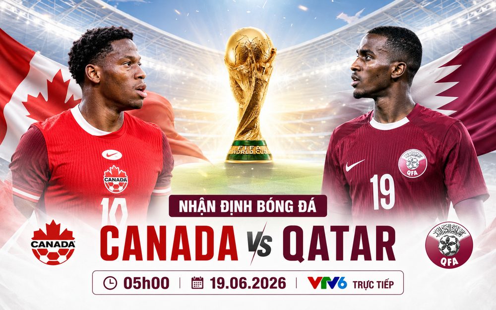 Nhận định Canada vs Qatar (5h, 19/6) bảng B World Cup 2026: Lực lượng, đối đầu, tỷ lệ chiến thắng - Ảnh 1. Nhận định Canada vs Qatar (5h, 19/6) bảng B World Cup 2026: Lực lượng, đối đầu, tỷ lệ chiến thắng - Ảnh 1.