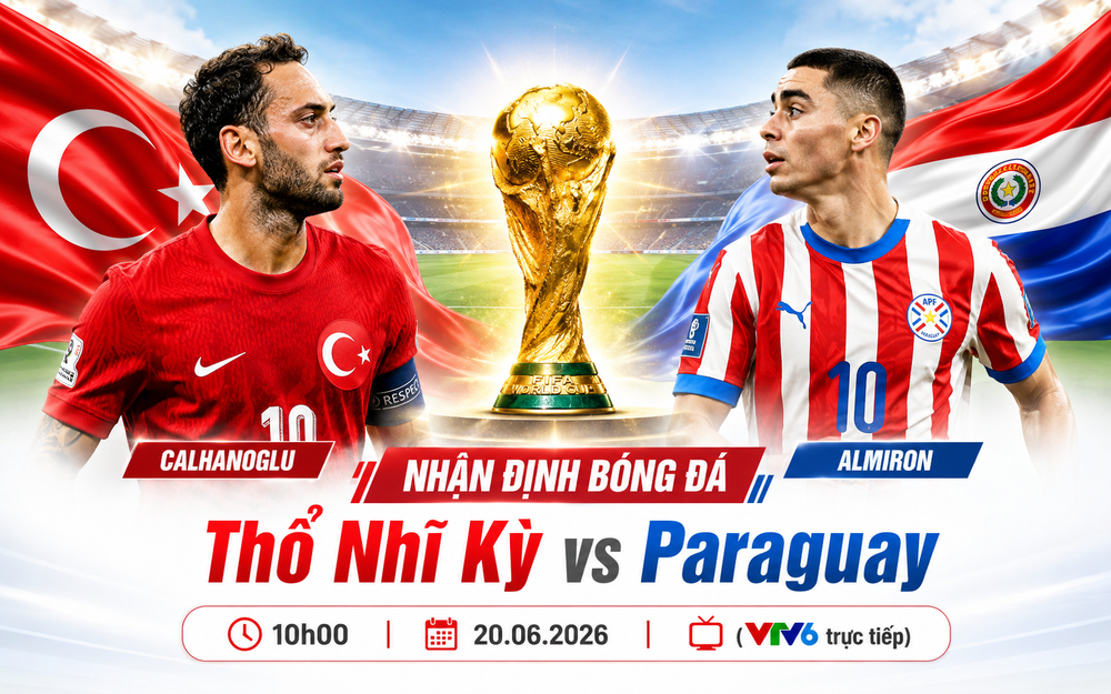 Nhận định Thổ Nhĩ Kỳ vs Paraguay (10h, 20/6) bảng D World Cup 2026: Lực lượng, đối đầu, tỷ lệ chiến thắng - Ảnh 1. Nhận định Thổ Nhĩ Kỳ vs Paraguay (10h, 20/6) bảng D World Cup 2026: Lực lượng, đối đầu, tỷ lệ chiến thắng - Ảnh 1.