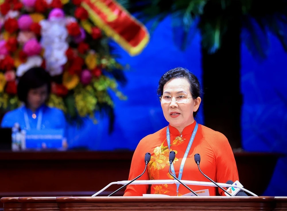 Bà Lê Thị Thủy tái đắc cử Chủ tịch Hội Liên hiệp Phụ nữ Việt Nam khóa XIV - Ảnh 1.