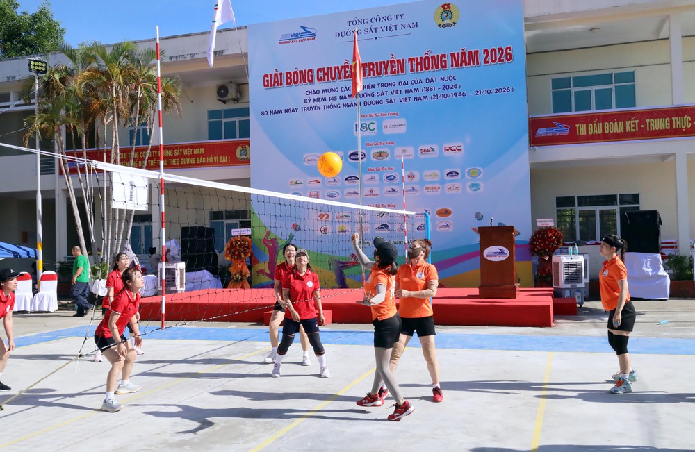 Khai mạc Giải bóng chuyền truyền thống Tổng công ty Đường sắt Việt Nam năm 2026 - Ảnh 3. Khai mạc Giải bóng chuyền truyền thống Tổng công ty Đường sắt Việt Nam năm 2026 - Ảnh 3.