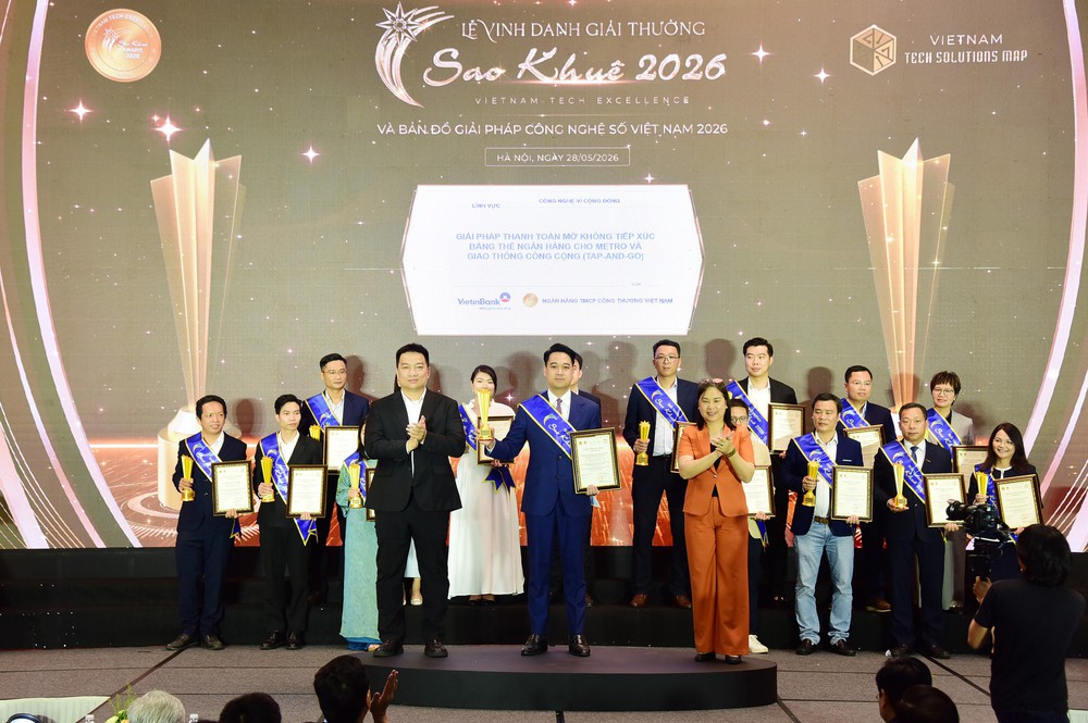 Giải pháp thanh toán thẻ Tap-and-Go tỏa sáng tại Giải thưởng Sao Khuê 2026 - Ảnh 1. Giải pháp thanh toán thẻ Tap-and-Go tỏa sáng tại Giải thưởng Sao Khuê 2026 - Ảnh 1.