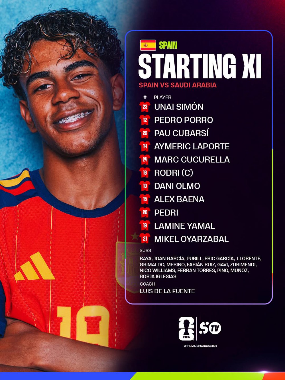 Hủy diệt Saudi Arabia 4-0, Tây Ban Nha khẳng định sức mạnh của ứng viên vô địch World Cup 2026 hàng đầu - Ảnh 23. Hủy diệt Saudi Arabia 4-0, Tây Ban Nha khẳng định sức mạnh của ứng viên vô địch World Cup 2026 hàng đầu - Ảnh 23.