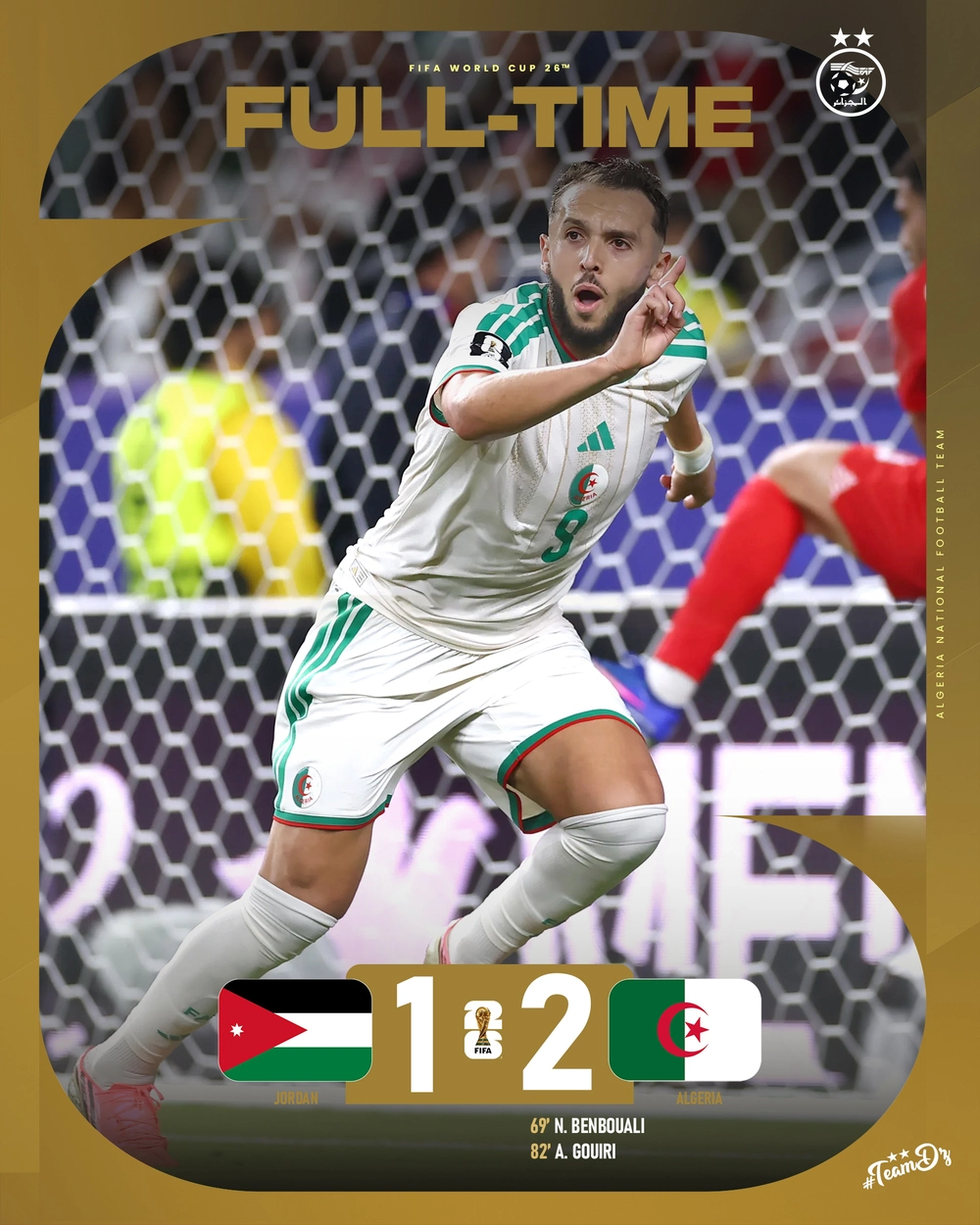 Ngược dòng trước Jordan, ĐT Algeria thắng trận đầu tiên ở World Cup 2026 - Ảnh 1. Ngược dòng trước Jordan, ĐT Algeria thắng trận đầu tiên ở World Cup 2026 - Ảnh 1.