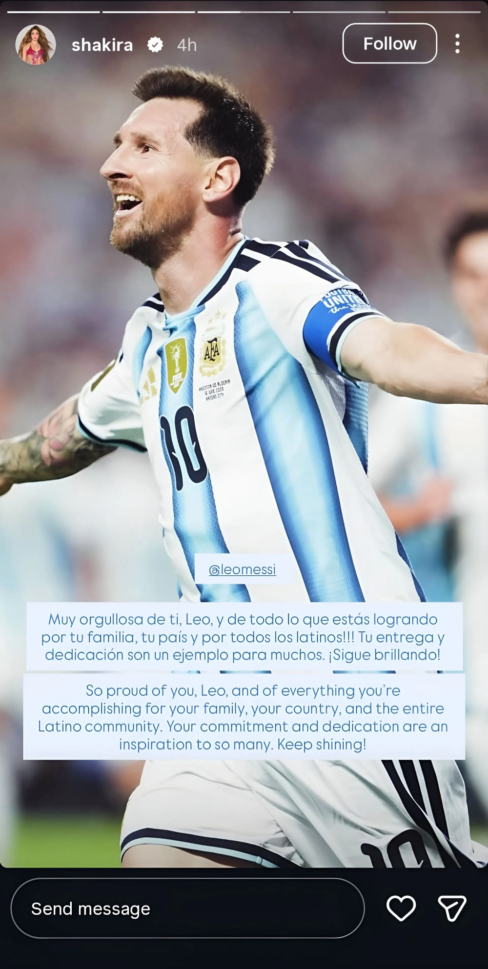 Shakira khiến cả SVĐ World Cup 2026 hò reo khi dự trán trận đấu của Argentina, gửi thông điệp chúc mừng Messi - Ảnh 2. Shakira khiến cả SVĐ World Cup 2026 hò reo khi dự trán trận đấu của Argentina, gửi thông điệp chúc mừng Messi - Ảnh 2.