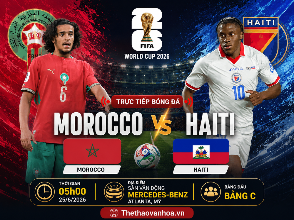 Trực tiếp bóng đá Morocco vs Haiti hôm nay 25/6, bảng C World Cup 2026 - Ảnh 4. Trực tiếp bóng đá Morocco vs Haiti hôm nay 25/6, bảng C World Cup 2026 - Ảnh 4.