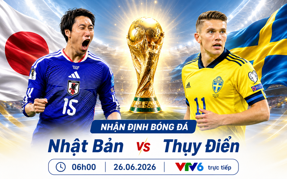 Nhận định Nhật Bản vs Thụy Điển (6h, 26/6) bảng F World Cup 2026: Lực lượng, đối đầu, tỷ lệ chiến thắng - Ảnh 1. Nhận định Nhật Bản vs Thụy Điển (6h, 26/6) bảng F World Cup 2026: Lực lượng, đối đầu, tỷ lệ chiến thắng - Ảnh 1.