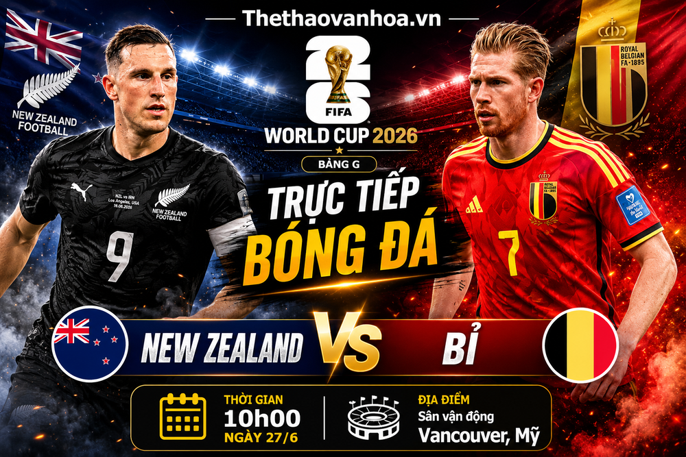 Nhận định New Zealand vs Bỉ (10h00, 27/6) bảng G World Cup 2026: Lực lượng, đối đầu, tỷ lệ chiến thắng - Ảnh 1.