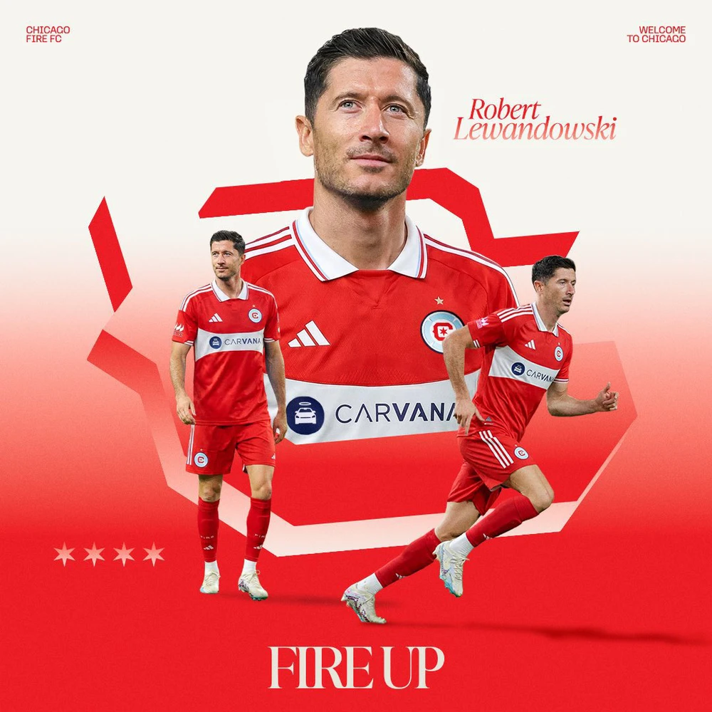 Robert Lewandowski gia nhập Chicago Fire. Ảnh: X