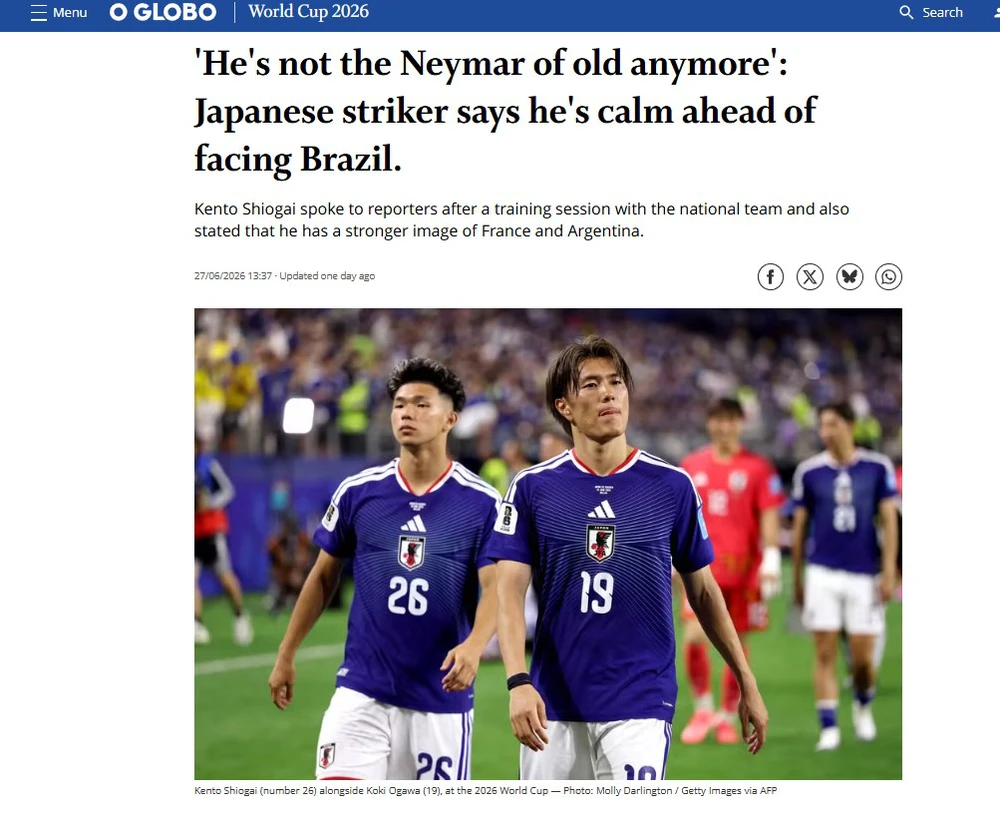 Cầu thủ dự bị của ĐT Nhật Bản 'gây bão' khi phát biểu về Neymar và ĐT Brazil - Ảnh 1.