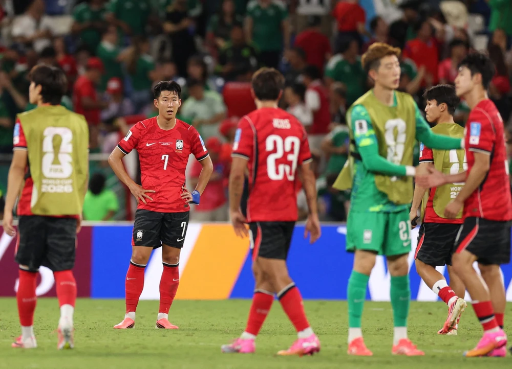 Tuyển Hàn Quốc bị loại ngay sau vòng bảng World Cup 2026. Ảnh: AFP/TTXVN