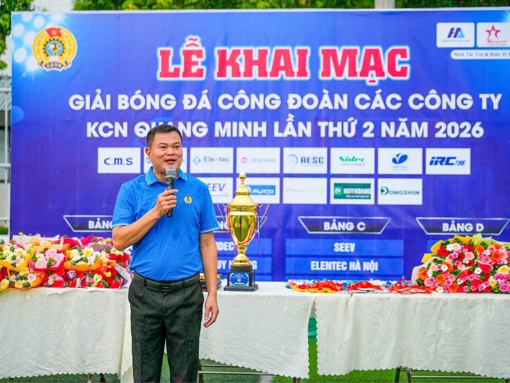 16 đội bóng tranh tài tại Giải bóng đá Công đoàn KCN Quang Minh lần thứ II năm 2026 - Ảnh 2.
