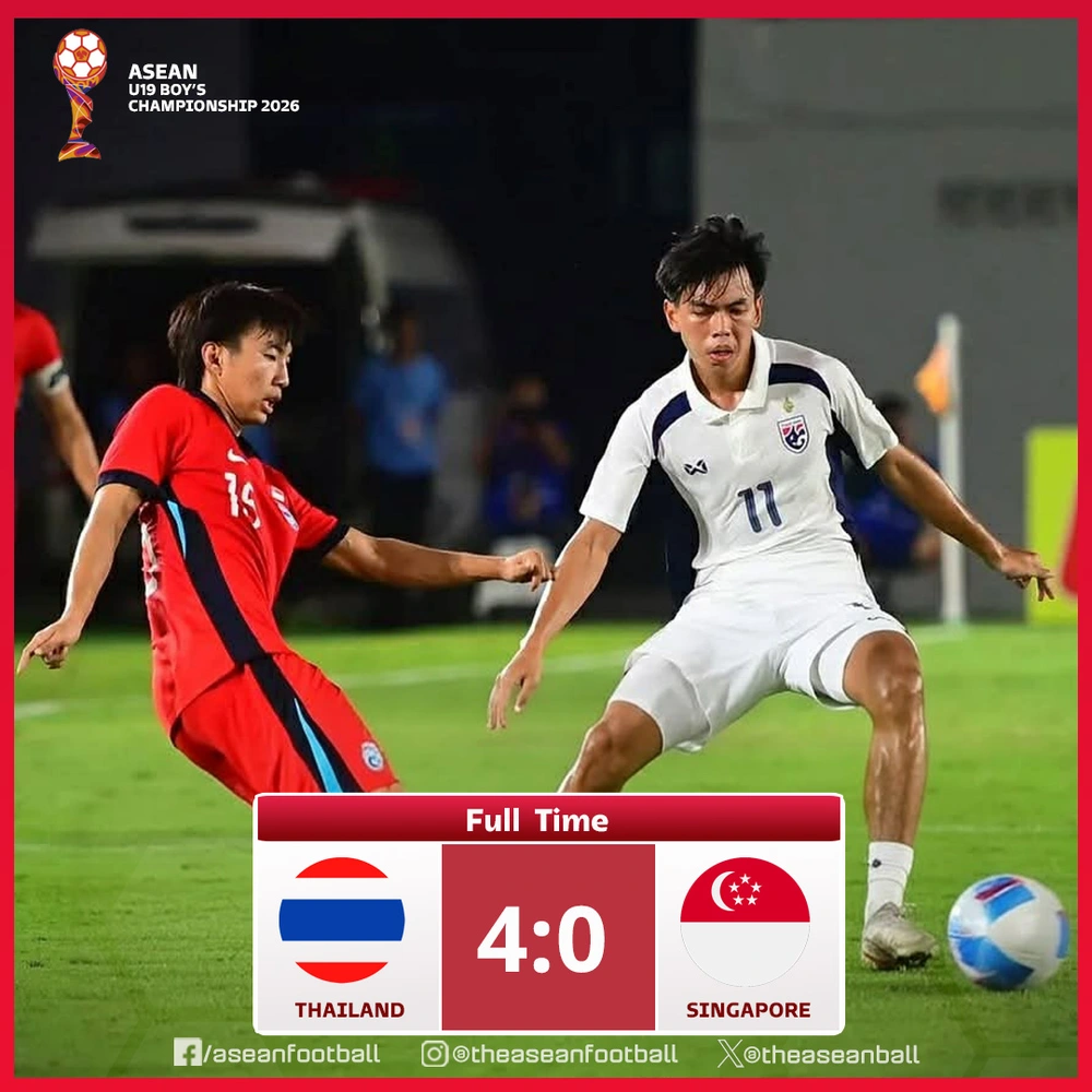 U19 Thái Lan thắng đậm 4-0, dẫn đầu bảng B ở giải Đông Nam Á - Ảnh 1.