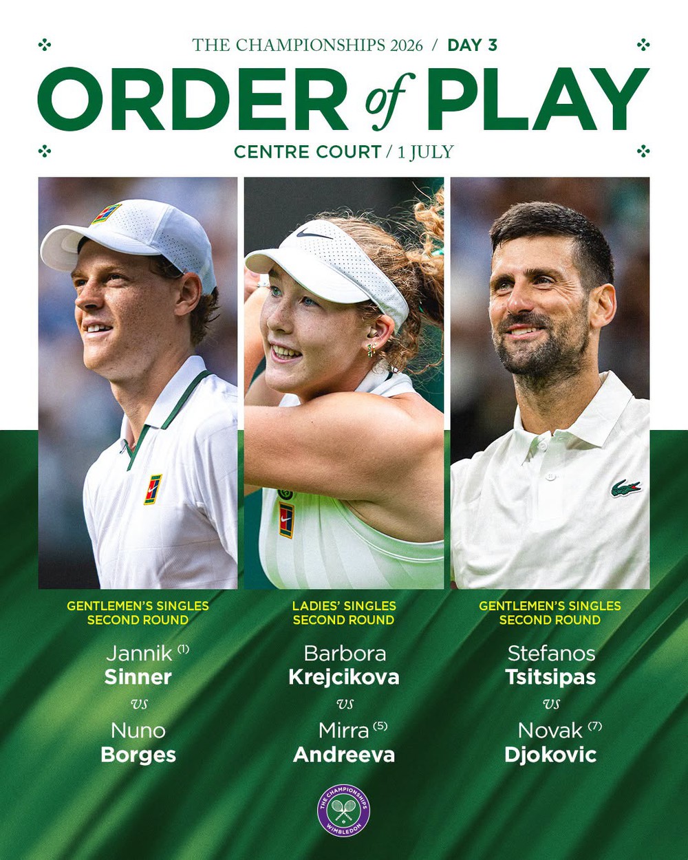 Lịch thi đấu Wimbledon 2026 hôm nay 1/7 - Ảnh 1. Lịch thi đấu Wimbledon 2026 hôm nay 1/7 - Ảnh 1.
