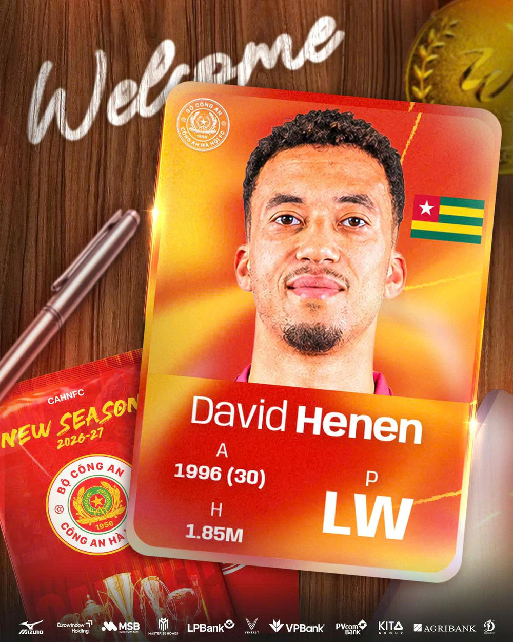CLB CAHN tăng cường lực lượng với tiền đạo David Henen - Ảnh 1.