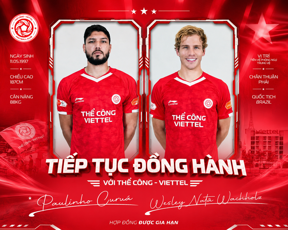 Thể Công Viettel gia hạn với Wesley Nata và Paulinho Martin - Ảnh 1.