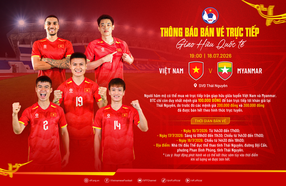 Bán vé trực tiếp trận giao hữu Việt Nam-Myanmar - Ảnh 2.