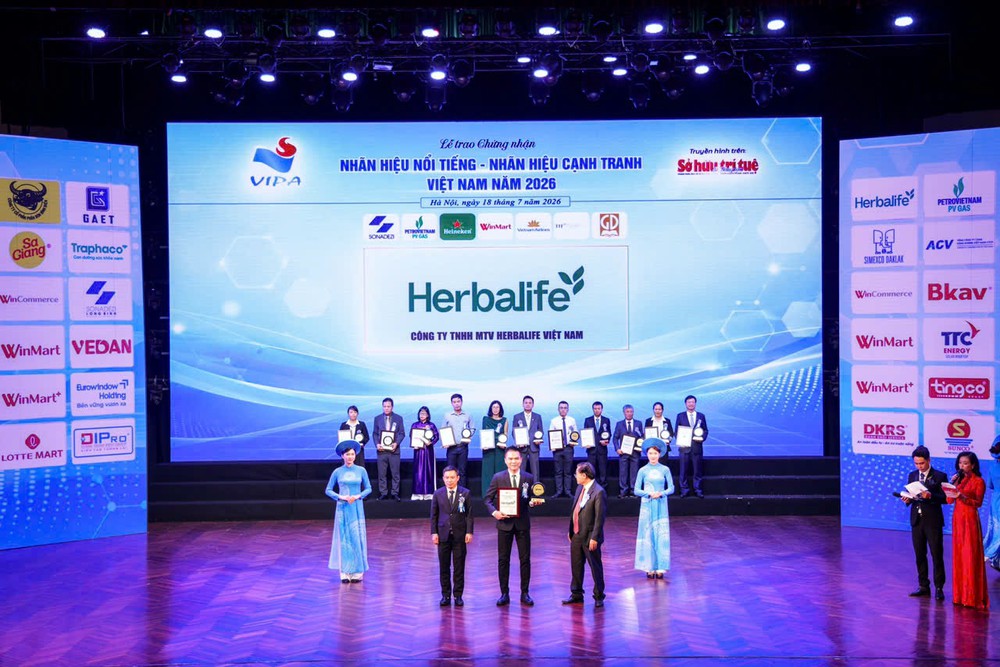 Herbalife Việt Nam thuộc Top 10 Nhãn hiệu nổi tiếng Việt Nam năm 2026 - Ảnh 1. Herbalife Việt Nam thuộc Top 10 Nhãn hiệu nổi tiếng Việt Nam năm 2026 - Ảnh 1.