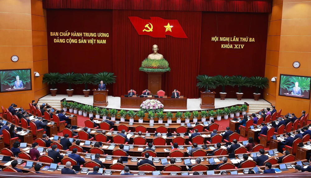 Thông cáo báo chí về ngày làm việc thứ hai Hội nghị Trung ương 3 khóa XIV - Ảnh 1. Thông cáo báo chí về ngày làm việc thứ hai Hội nghị Trung ương 3 khóa XIV - Ảnh 1.