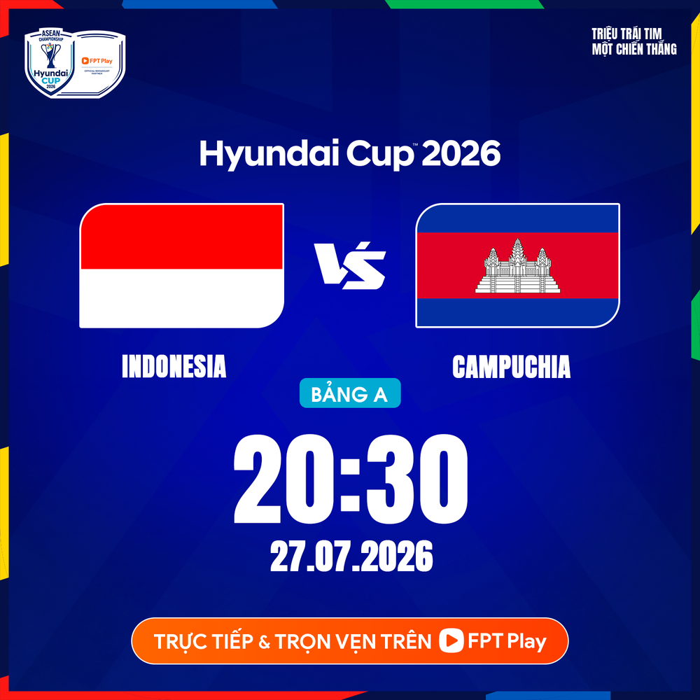 Indonesia vs Campuchia (20h30 ngày 27/7): Indo bắt đầu giấc mộng vô địch - Ảnh 1. Indonesia vs Campuchia (20h30 ngày 27/7): Indo bắt đầu giấc mộng vô địch - Ảnh 1.