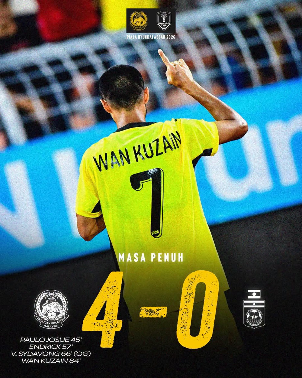 Malaysia thắng đậm Lào 4-0, tiến gần vé vào bán kết ASEAN Cup 2026 - Ảnh 1. Malaysia thắng đậm Lào 4-0, tiến gần vé vào bán kết ASEAN Cup 2026 - Ảnh 1.