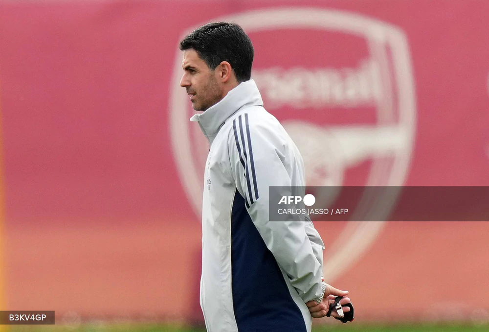 HLV Arsenal Mikel Arteta. Ảnh: AFP/TTXVN