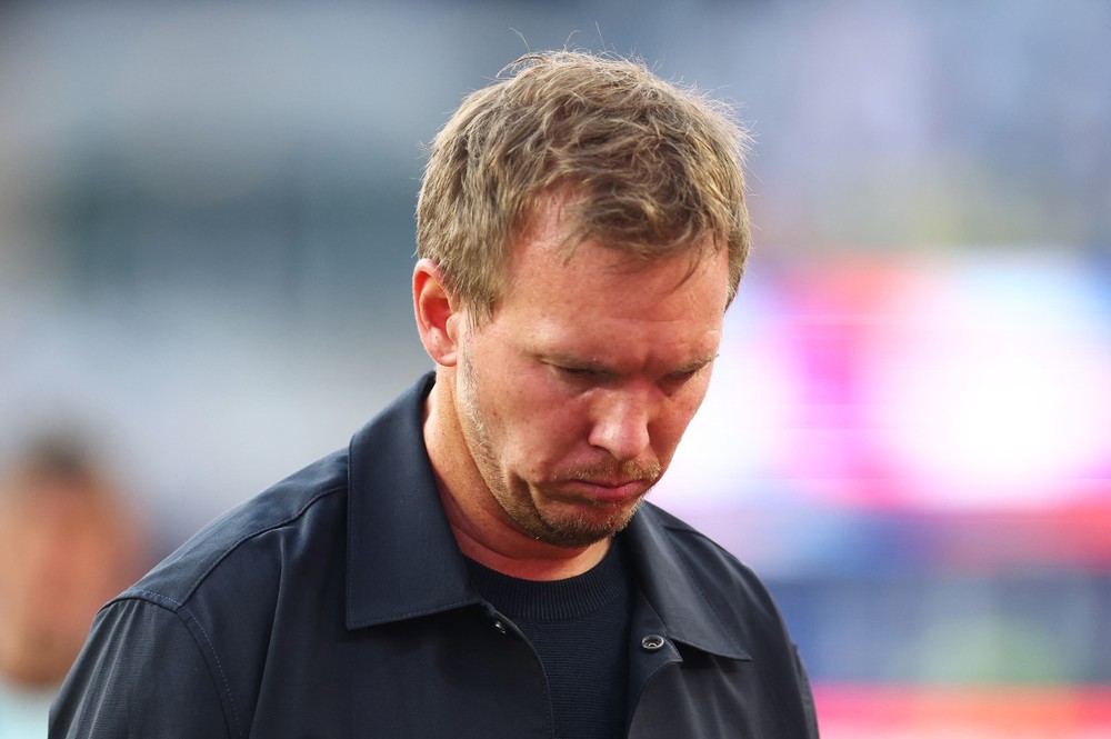 Liên đoàn Bóng đá Đức (DFB) xác nhận đã chia tay HLV Julian Nagelsmann sau khi "Cỗ xe tăng" dừng bước tại World Cup 2026. Ảnh: AFP/TTXVN Liên đoàn Bóng đá Đức (DFB) xác nhận đã chia tay HLV Julian Nagelsmann sau khi "Cỗ xe tăng" dừng bước tại World Cup 2026. Ảnh: AFP/TTXVN
