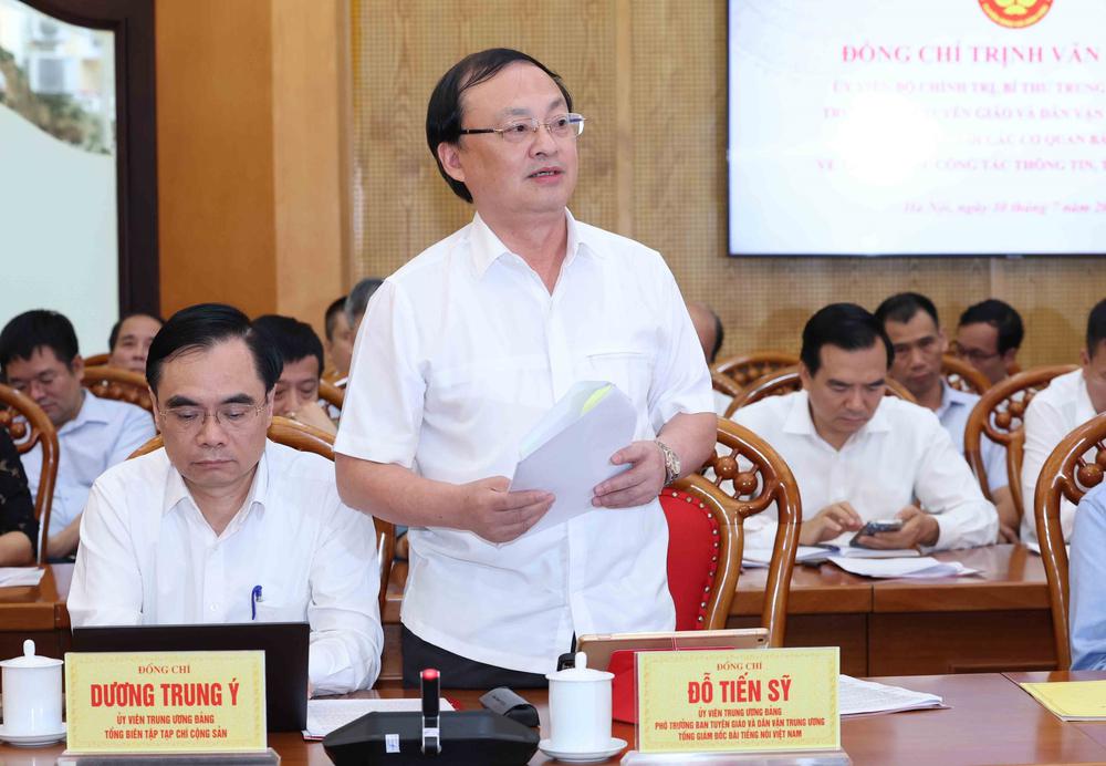 Trưởng Ban Tuyên giáo và Dân vận Trung ương làm việc với các cơ quan báo chí về trọng tâm công tác thông tin, tuyên truyền - Ảnh 7. Trưởng Ban Tuyên giáo và Dân vận Trung ương làm việc với các cơ quan báo chí về trọng tâm công tác thông tin, tuyên truyền - Ảnh 7.