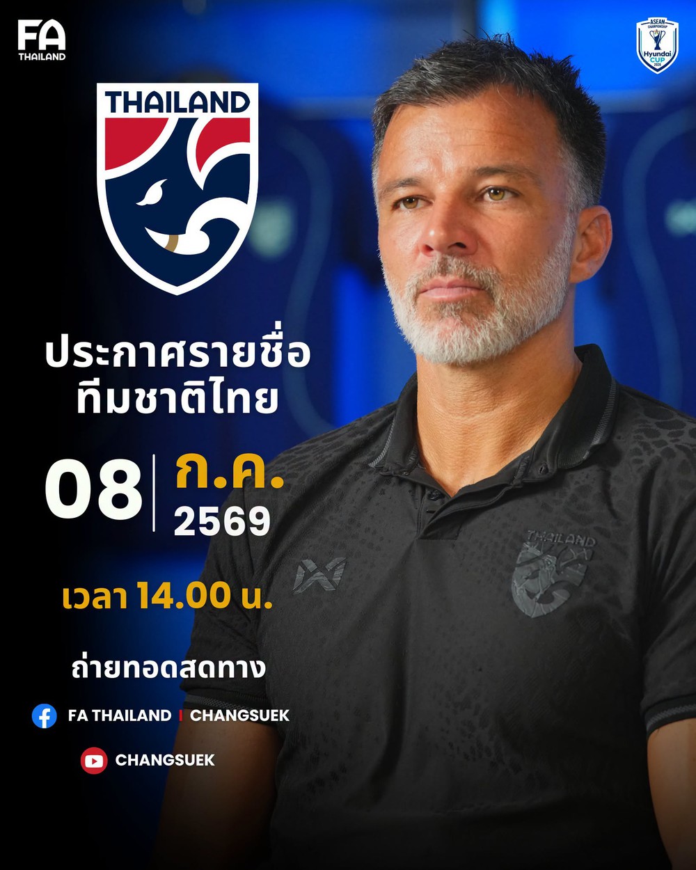 HLV tuyển Thái Lan livestream công bố danh sách dự Asean Cup - Ảnh 1. HLV tuyển Thái Lan livestream công bố danh sách dự Asean Cup - Ảnh 1.