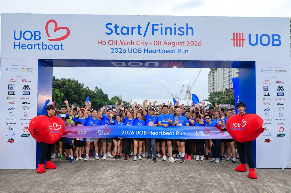 Giải chạy bộ UOB Heartbeat Run 2026 gây quỹ hơn 950 triệu đồng - Ảnh 1. Giải chạy bộ UOB Heartbeat Run 2026 gây quỹ hơn 950 triệu đồng - Ảnh 1.