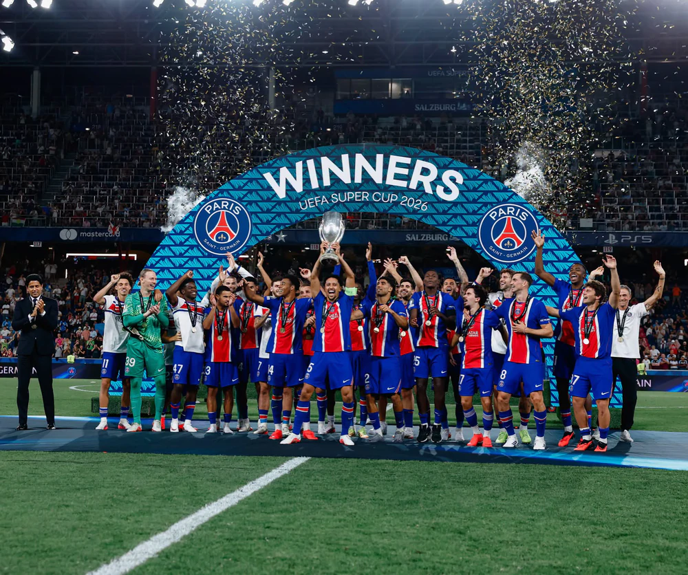 Song sát Kravatskhelia - Desire Doue tỏa sáng, PSG giành Siêu cúp châu Âu - Ảnh 2. PSG