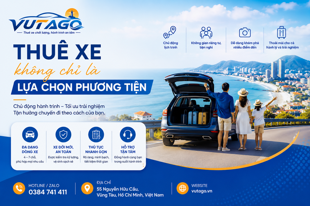 Vutago hướng đến nâng cao trải nghiệm thuê xe ô tô tại Vũng Tàu - Ảnh 1. Vutago hướng đến nâng cao trải nghiệm thuê xe ô tô tại Vũng Tàu - Ảnh 1.