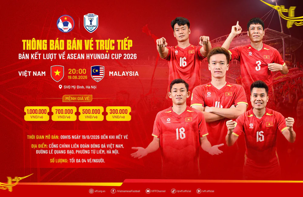 VFF công bố giá vé chung kết ASEAN Cup 2026 ở Mỹ Đình, chênh lệch khó tin so với lượt đi ở Thái Lan - Ảnh 2. ASEAN Cup 2026