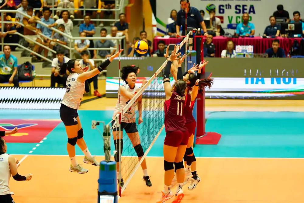 Tuyển Việt Nam thua Thái Lan 0-3 ở chặng 1 SEA V.Cup 2026. Ảnh: TVA Tuyển Việt Nam thua Thái Lan 0-3 ở chặng 1 SEA V.Cup 2026. Ảnh: TVA