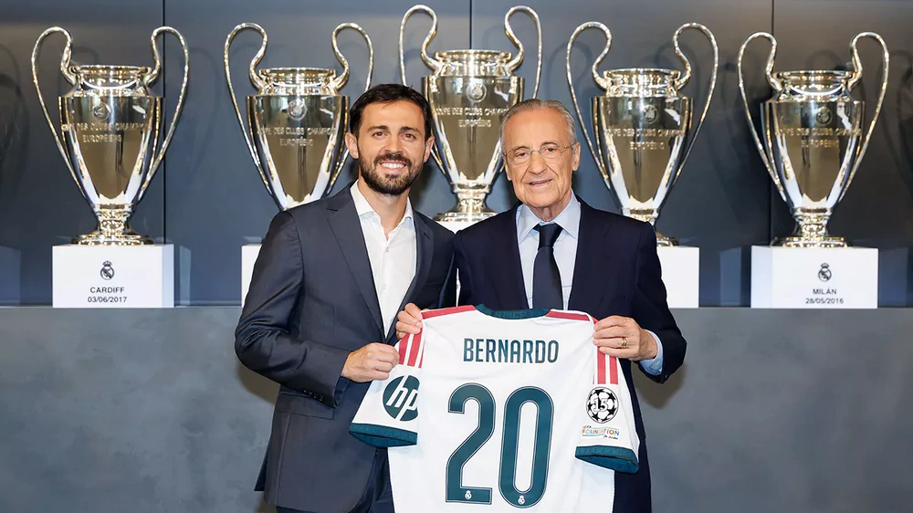 Real Madrid gây tranh cãi khi dùng video AI chào đón tân binh Bernardo Silva - Ảnh 2.