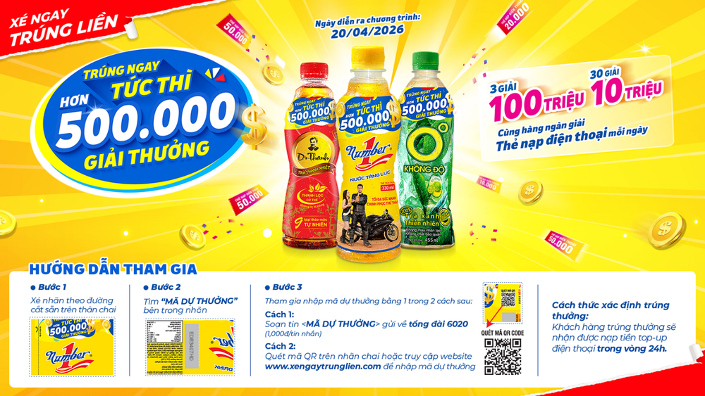 Giải khát mùa hè, thêm một cuộc chơi: "Xé ngay trúng liền" tạo bất ngờ sau mỗi chai nước - Ảnh 2. Giải khát mùa hè, thêm một cuộc chơi: "Xé ngay trúng liền" tạo bất ngờ sau mỗi chai nước - Ảnh 2.