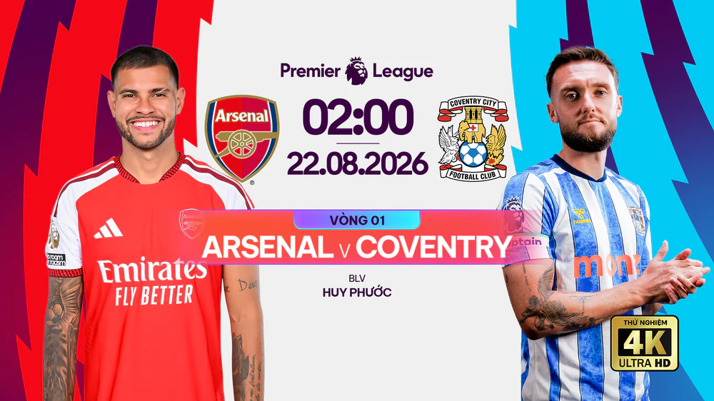 Link xem trực tiếp bóng đá Arsenal vs Coventry City 02h00 ngày 22/8, vòng 1 Ngoại hạng Anh - Ảnh 2. trực tiếp bóng đá