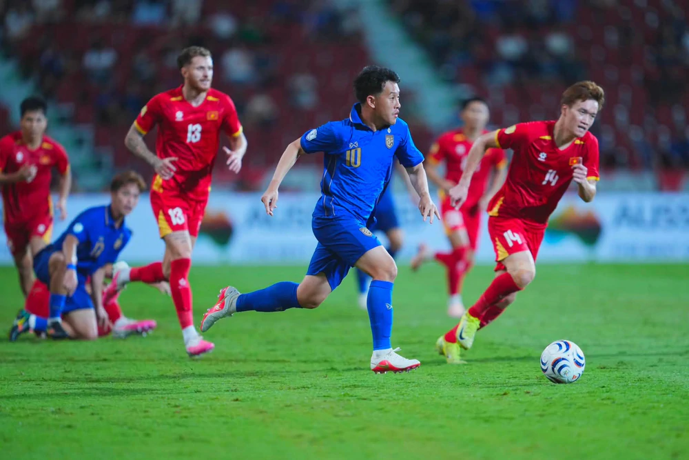 Tuyển Việt Nam thắng Thái Lan 2-0 ngay trên sân khách. Ảnh: FAT