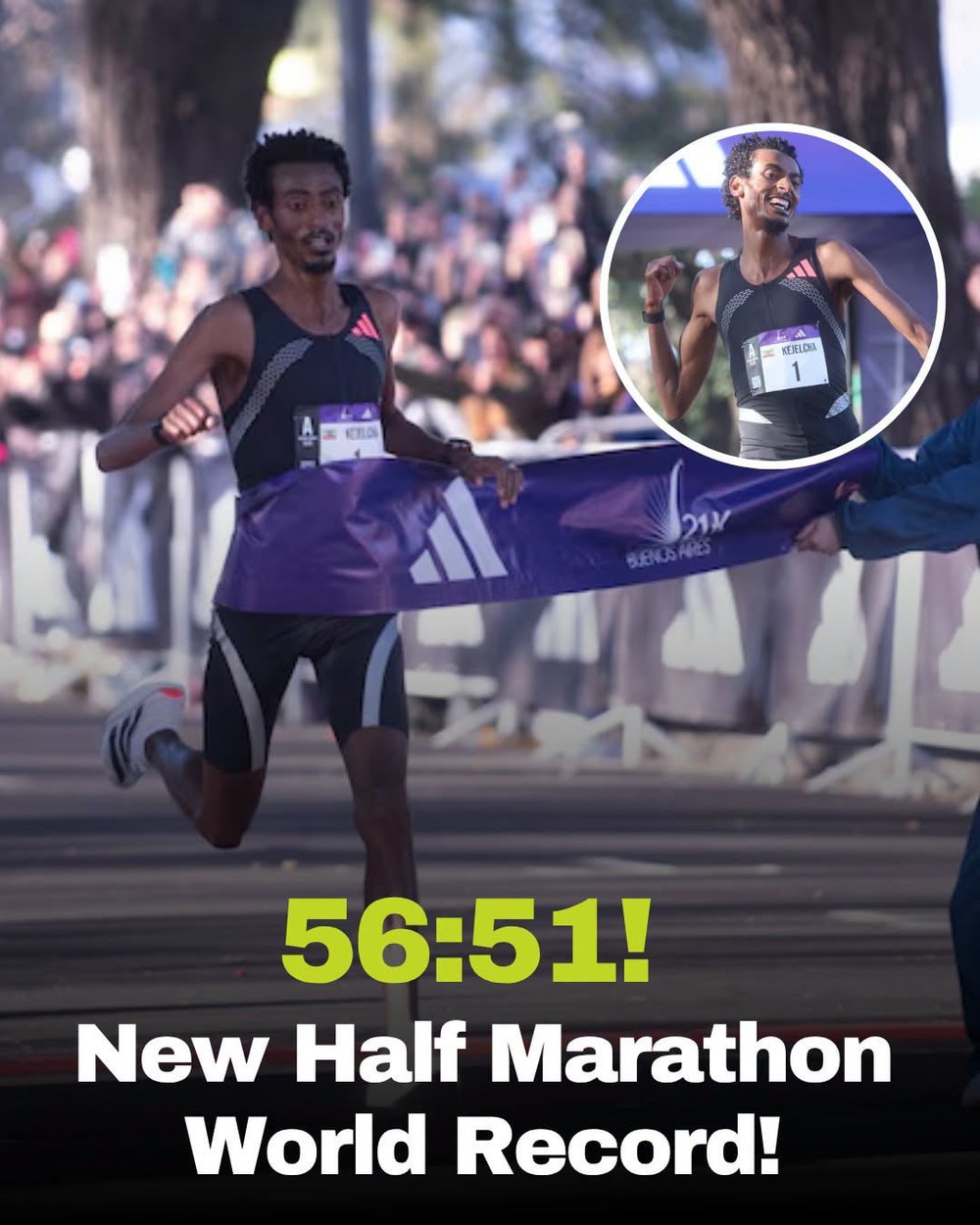 Yomif Kejelcha lập kỷ lục thế giới mới ở cự ly bán marathon - Ảnh 1. marathon