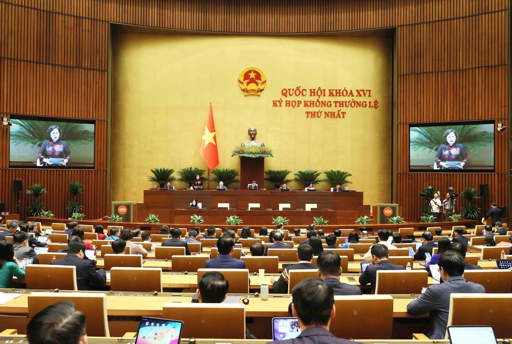 Kỳ họp không thường lệ thứ Nhất, Quốc hội khóa XVI: Thông qua Luật sửa đổi 3 luật, bổ sung quy định phòng, chống rửa tiền với tài sản mã hóa - Ảnh 1.