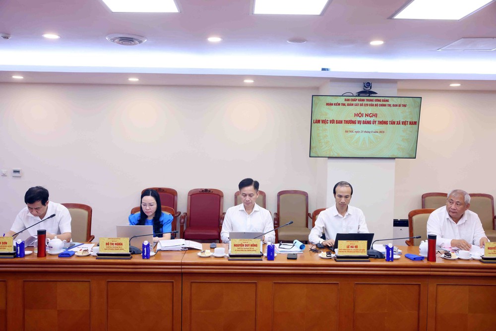 Đoàn Kiểm tra, giám sát của Bộ Chính trị, Ban Bí thư làm việc với Ban Thường vụ Đảng ủy TTXVN - Ảnh 6. Đoàn Kiểm tra, giám sát của Bộ Chính trị, Ban Bí thư làm việc với Ban Thường vụ Đảng ủy TTXVN - Ảnh 6.