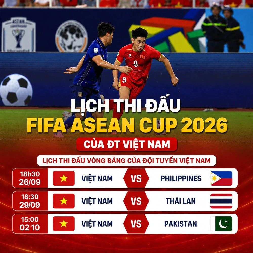 Lịch thi đấu FIFA ASEAN Cup 2026