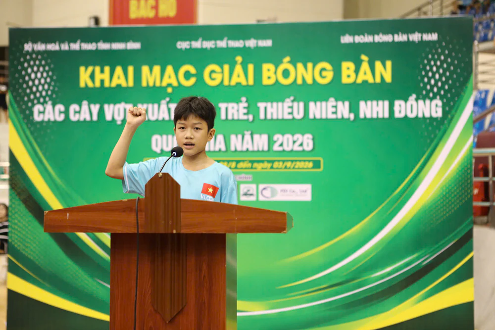 Khai mạc giải bóng bàn các cây vợt xuất sắc trẻ, thiếu niên, nhi đồng QG 2026 - Ảnh 2. Khai mạc giải bóng bàn các cây vợt xuất sắc trẻ, thiếu niên, nhi đồng QG 2026 - Ảnh 2.