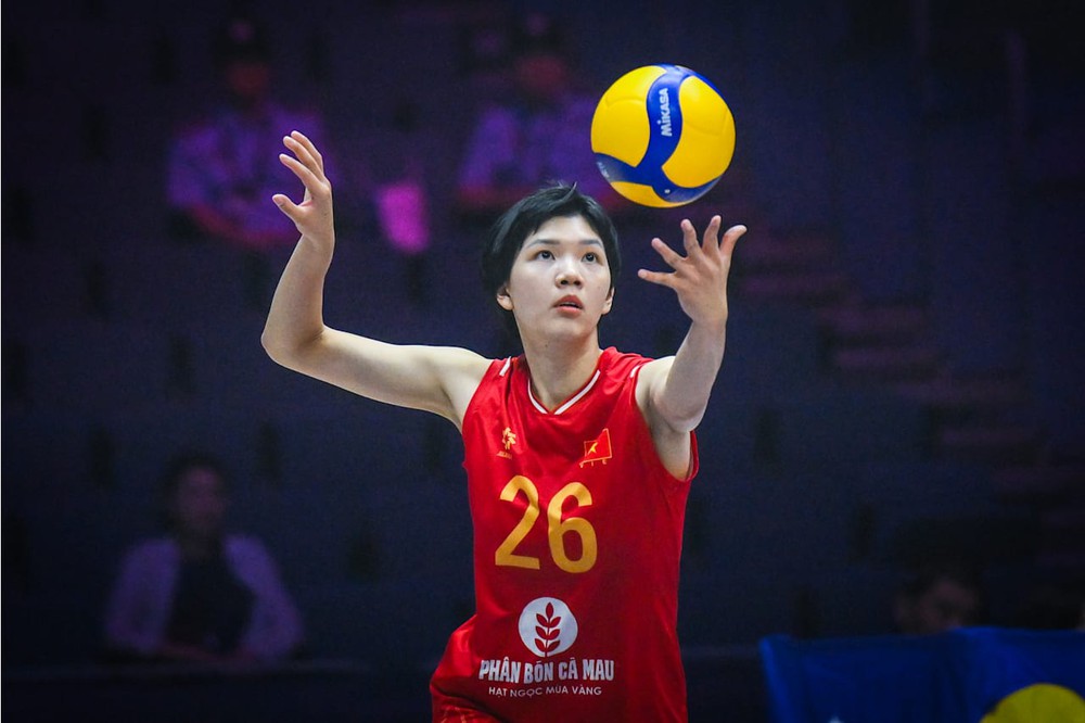 Phụ công Bích Thủy ghi tổng cộng 42 điểm cho tuyển Việt Nam ở giải vô địch bóng chuyền nữ Châu Á 2026. Ảnh: Volleyball World
