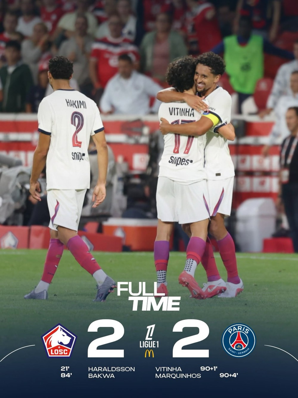 PSG đã tạo nên màn thoát hiểm khó tin khi bị Lille dẫn 2-0 đến phút 90 nhưng vẫn giành được trận hòa 2-2 ở vòng 2 Ligue 1 rạng sáng 29/8 PSG đã tạo nên màn thoát hiểm khó tin khi bị Lille dẫn 2-0 đến phút 90 nhưng vẫn giành được trận hòa 2-2 ở vòng 2 Ligue 1 rạng sáng 29/8
