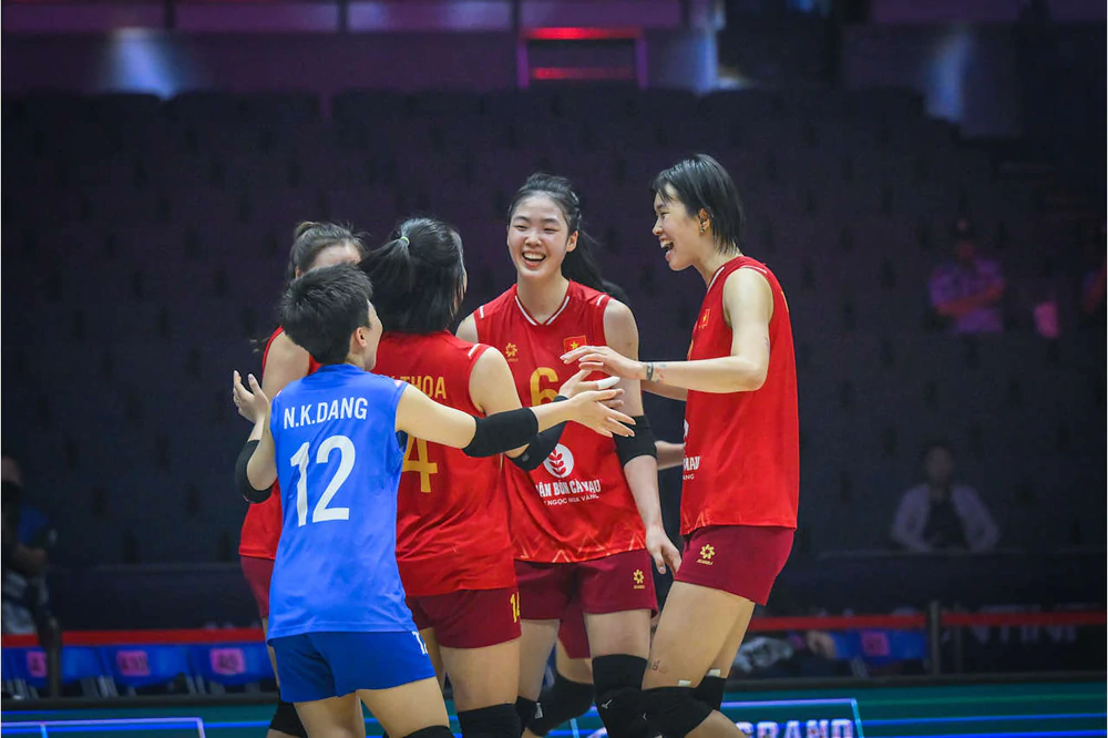 Tuyển bóng chuyền nữ Việt Nam có màn trình diễn đầy tích cực trước chủ nhà Trung Quốc hạng 7 thế giới. Ảnh: Volleyball World Tuyển bóng chuyền nữ Việt Nam có màn trình diễn đầy tích cực trước chủ nhà Trung Quốc hạng 7 thế giới. Ảnh: Volleyball World