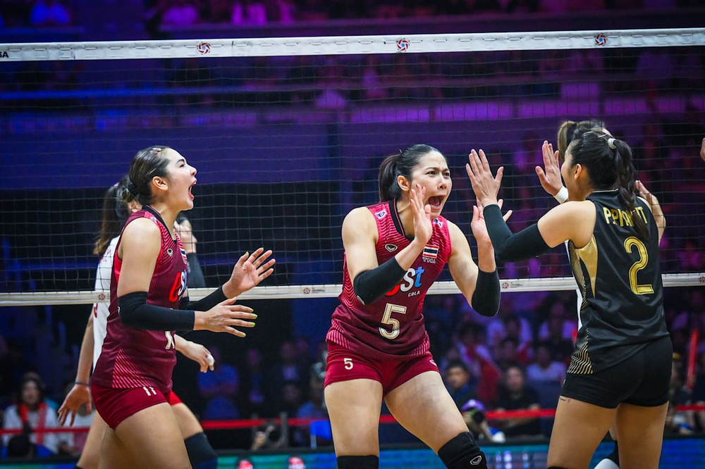 Tuyển Thái Lan giành chức vô địch bóng chuyền nữ Châu Á 2026 cùng vé tham dự Olympic Los Angeles 2028. Ảnh: Volleyball World Tuyển Thái Lan giành chức vô địch bóng chuyền nữ Châu Á 2026 cùng vé tham dự Olympic Los Angeles 2028. Ảnh: Volleyball World
