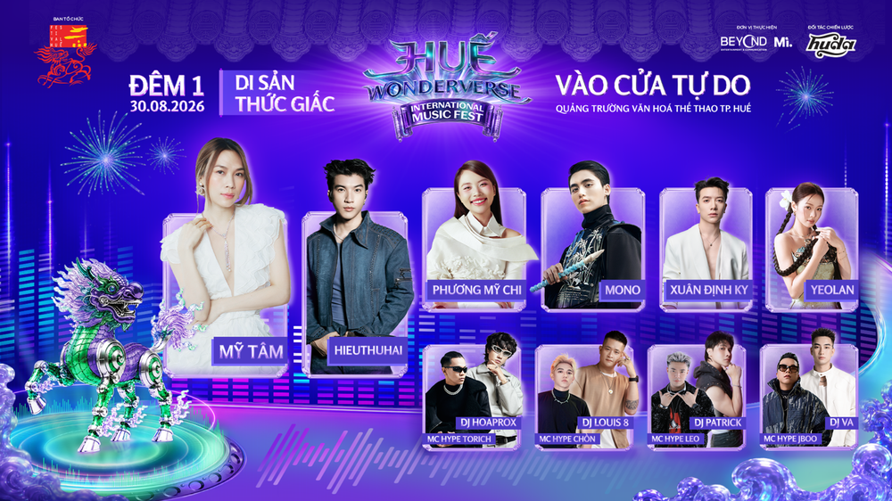 Hàng ngàn khán giả phủ kín sự kiện Huế Wonderverse Music Fest 2026 - Ảnh 1.